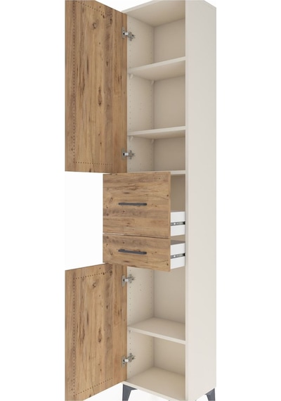 Arges Dolap 4 Raflı 2 Çekmeceli 2 Kapaklı 44x30x221 Aytaşı-çam Aytaşı