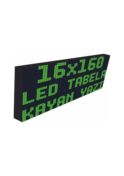 Led Tabela 16x160cm Tek Taraflı Yeşil Kayan Yazı-wifi