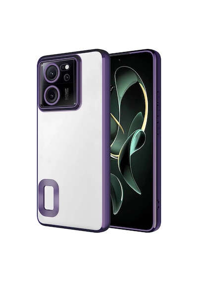 Noktaks - Xiaomi Mi 13t Pro Uyumlu - Kılıf Kamera Korumalı Logo Gösteren Omega Kapak - Derin Mor