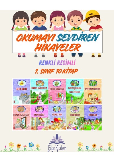 1. Sınıf Okumayı Sevdiren Renkli Resimli Hikayeler 14- 10 Kitap