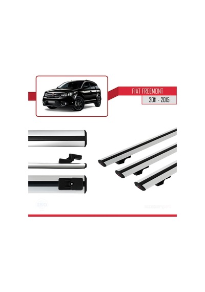 Fiat Freemont 2011-2015 Arası İle Uyumlu Basic Model Ara Atkı Tavan Barı Gri 3 Adet