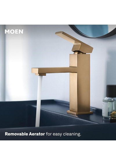 Moen Revyl Bronz Altın Tek Kolu Tek Delikli Modern Banyo Lavabo B Diğer