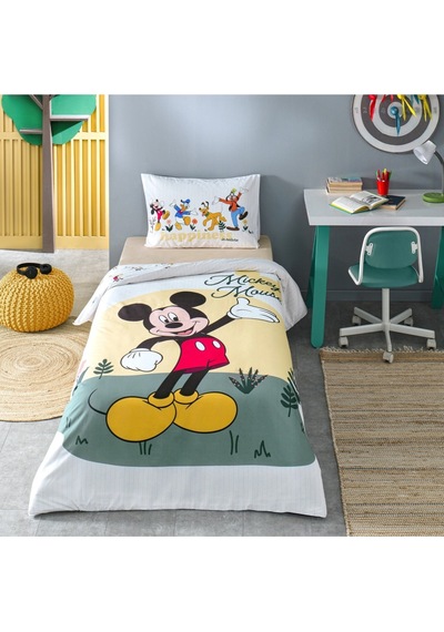 Özdilek Lisanslı Tek Kişilik Çocuk Nev.takımı-mickey Nomadic Sarı Sarı