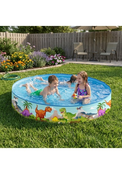 Dinozor Temalı Katlanabilir Çocuk Havuzu 240 Cm X 46 Cm 51508 Çok Renkli