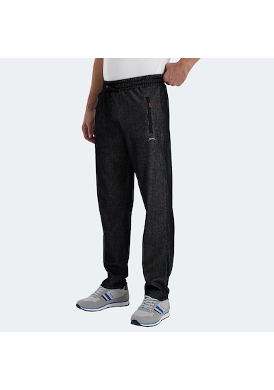 Slazenger KUFE IN Erkek Fermuar Cepli Siyah Eşofman Altı