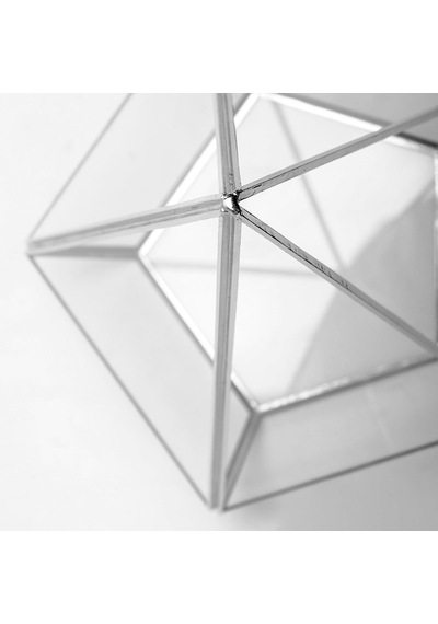 26x21x21cm Gümüş Geometrik Teraryum Cam Fanus Takı Aksesuar Çikolata Kutusu Diğer
