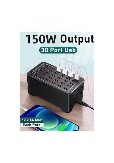 150w 30-port Usb Charger Statıon 30 Port Usb Şarj Istasyonu Çoklu Şarj Aleti