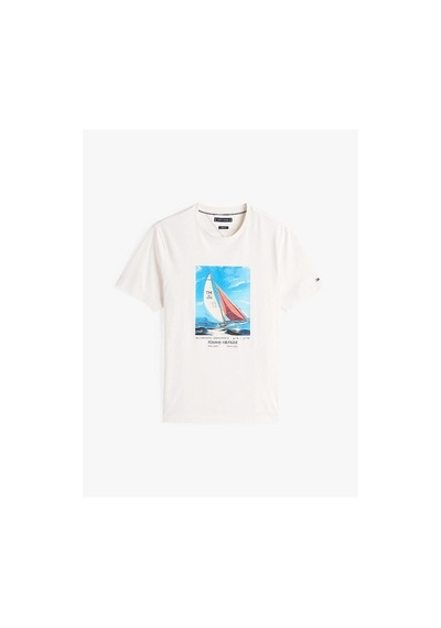 Erkek Hılfıger Color Photo Prınt Tee T-shirt Sarı