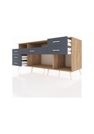 Kronos Konsol 2 Raflı 6 Çekmeceli 176x59x83 Çam-aytaşı/antrasit Aytaşı/antrasit Kronos Konsol 2 Raflı 6 Çekmeceli 176x59x83 Çam-aytaşı/antrasit Aytaşı/antrasit