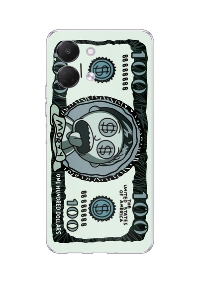 Tecno Spark Go 3 Uyumlu Morty Dolar Baskılı Silikon Kılıf
