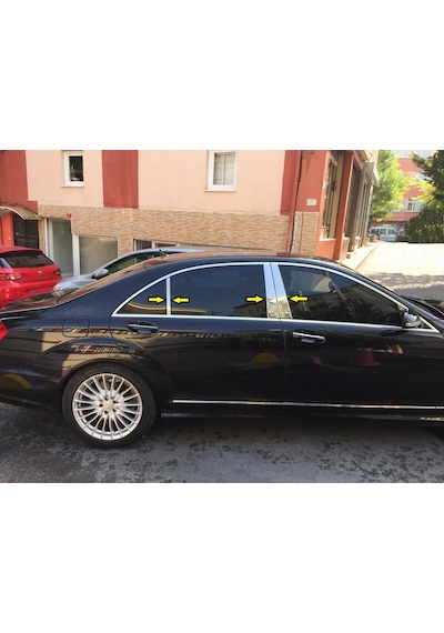 Mercedes W221 S Serisi Krom Kapı Direk Aksesuarı 6 Parça P. Çelik