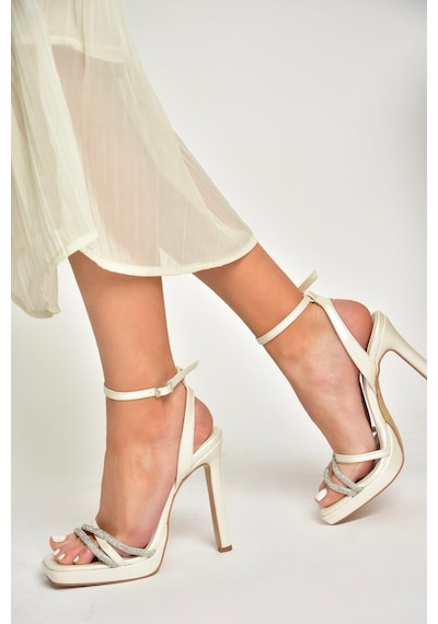 Fox Shoes S569612509 Sedef Yüksek Topuklu Kadın Abiye Ayakkabı SEDEF