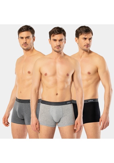 Cacharel Erkek 3'lü Boxer 1320/siyah-antrasit-gri Karışık Renk