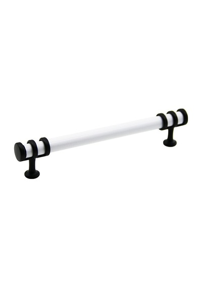 İbico-942 Boru Çekmece Kulp 12.8cm Kulp Beyaz Yüzük Siyah - 10'li Paket Beyaz - Siyah