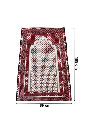 Sırt Dayamalı Katlanır Süngerli Seccade - Destekli Namaz Minderi - Kırmızı