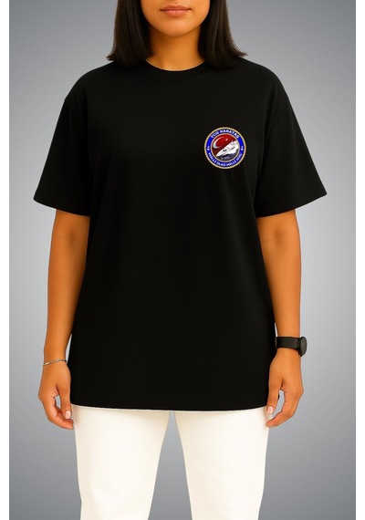 Bahriyeli Collection Oversize Tcg Karataş Logo Cep Baskılı Unisex T-shirt Siyah