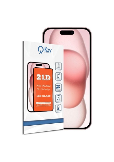 Kzy İletişim İphone 15 İle Uyumlu Tam Kaplayan 21d Temperli Ekran Koruyucu Cam Sku: Mır8690010134653