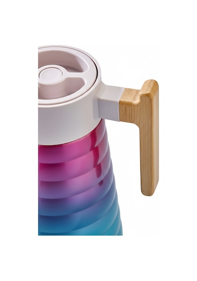 Cooker 2 Litre Çelik Termos Bambu Saplı Mavi - Pembe