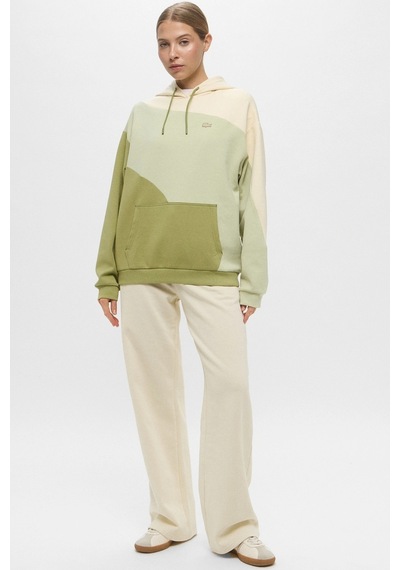 Lacoste Womens Oversize Sweatshirt Bol Kesim Kapüşonlu Kadın Sweatshirt Yeşil