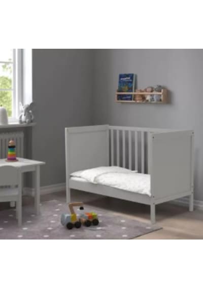 Bebek Karyolası Açık Gri Renk 60x120 Cm Bebek Beşik Açık Gri