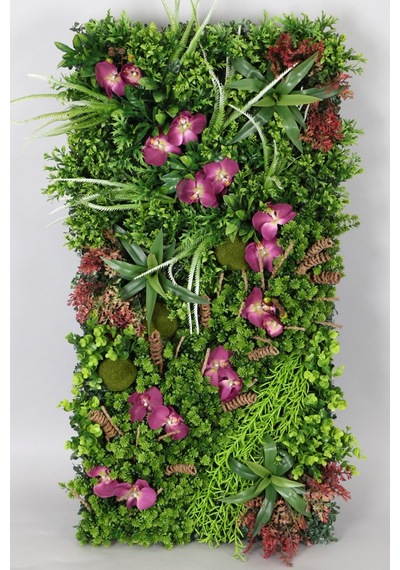 Yapay Çiçek Deposu Yapay Dikey Bitki Hazır Duvar Paneli 50x100 Cm Model 3