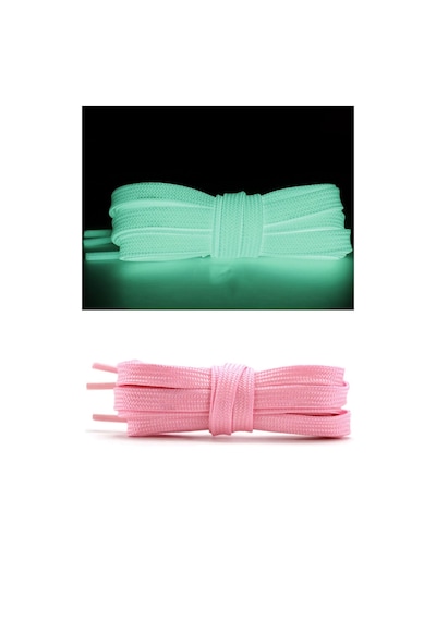 Hapshoe Fosforlu Neon Pembe 1 Cm Kalınlığında 1 Çift Yassı Spor Ayakkabı Bağcığı