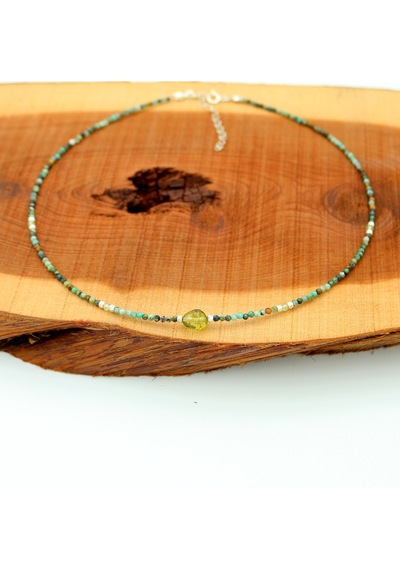 Sertifikalı Afrika Turkuazı Ve Peridot Zebercet Doğal Taşlı 925 Ayar Gümüş Kolye Mavi Sertifikalı Afrika Turkuazı Ve Peridot Zebercet Doğal Taşlı 925 Ayar Gümüş Kolye Mavi