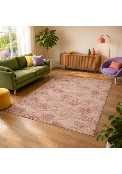 Kartela Halı Liva Halı Jüt Taban Dokuma Halı Gül Kurusu - 200 X 300 Cm