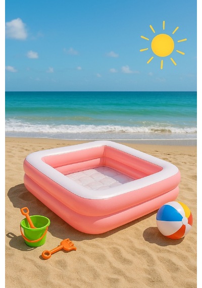 Yaz Serinliği Kare Çocuk Havuzu 86x25 Pembe