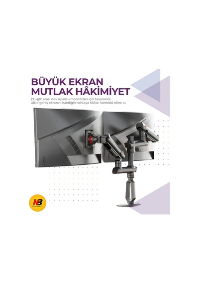 Tr North Bayou D9c 27-50 İnch Çift Kol 2-20 Kg Vesa Uyumlu Profesyonel Monitör Standı