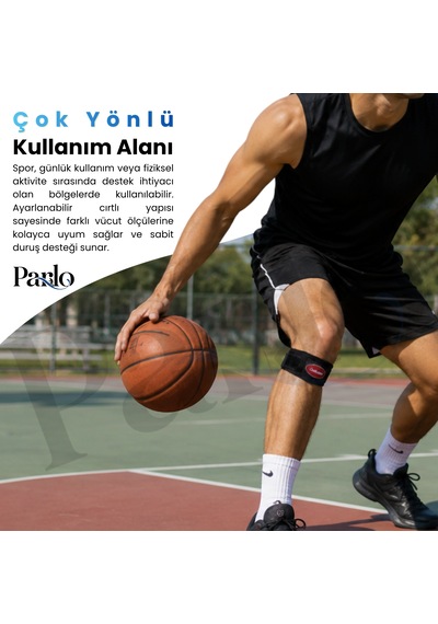 Parlo Ortopedik Tendon Bandı 2'li Set Ayarlanabilir Silikon Pedli Diz Altı Destek Bandı