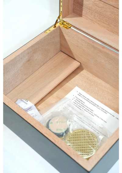 Cohiba Siyah Nokta Desenli Sedir Humidor Puro Kutusu - Tr9821