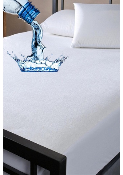 Altın Karma 150x200+30 Cm Fitted Alez Çift Kişilik Sıvı Geçirmez Micro Yatak Koruyucu Beyaz