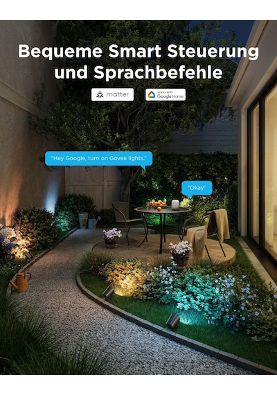 Govee Dış Mekan Led Spot Işığı Lite, Ip67 Plastik Bahçe Aydınlatması, Yol İçin Rgbwıc Dış Mekan Spot Işığı, 64 Mod Ve 16 Milyon Renk İle Dimbar 350lm, Google Assistant, Matter İle Çalışır. 4 Paket Siyah Govee Dış Mekan Led Spot Işığı Lite, Ip67 Plastik Bahçe Aydınlatması, Yol İçin Rgbwıc Dış Mekan Spot Işığı, 64 Mod Ve 16 Milyon Renk İle Dimbar 350lm, Google Assistant, Matter İle Çalışır. 4 Paket Siyah