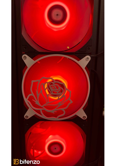 Gül Desenli Estetik 120x120 Mm Pc Fan Kapağı - Masaüstü Bilgisayar Fan Kapağı Beyaz