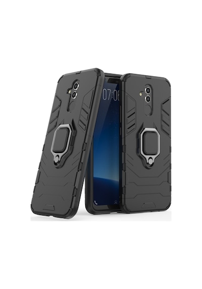 Huawei Mate 20 Lite İçin Parmak Halkalı Kickstand'lı Tpu + Pc Hibrit Kılıf
