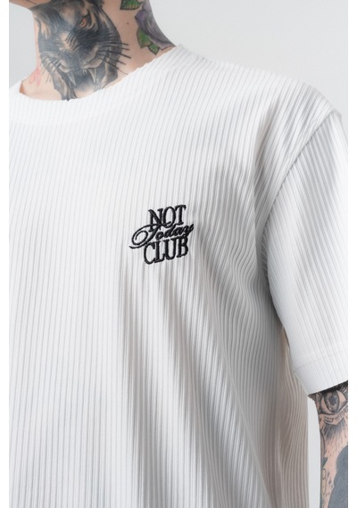 Erkek Not Today Yazılı T-shirt Pantolon Takım Ekru