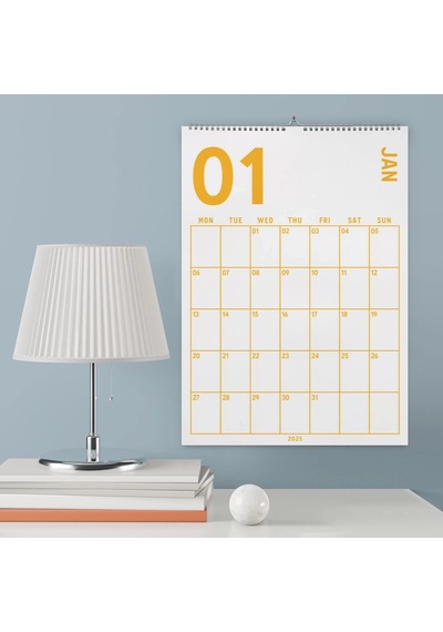 2027 Aylık Planlayıcı Duvar Takvimi, 33x48 Cm & A4 Spiralli Takvim, Organizer Takvim, Gökkuşağı Renk