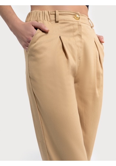 Slouchy Fit Kadın Pantolon Bej