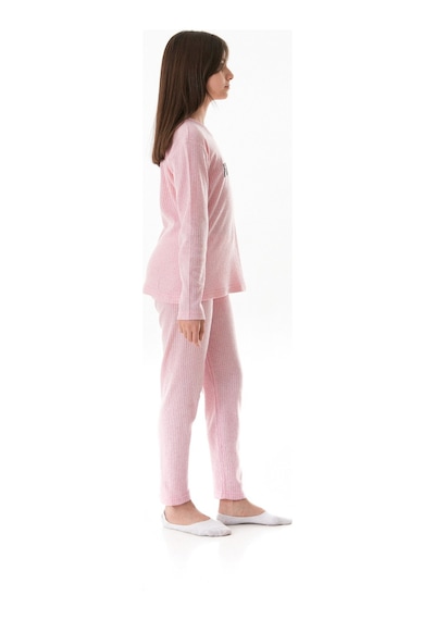 Focus Baskılı Kız Çocuk Pijama Takımı 25kcck726126245-pudra-1 Pudra-1 Pudra