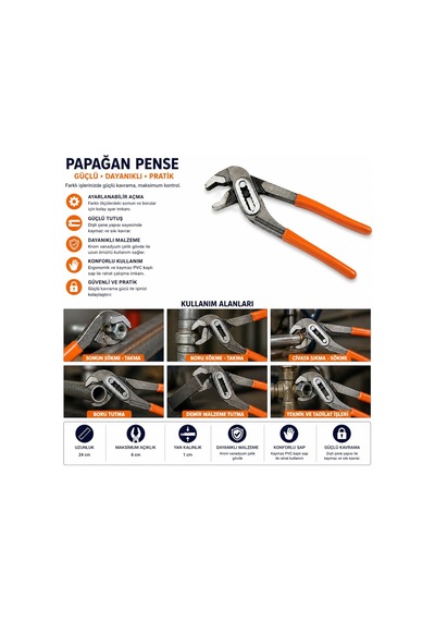 Orret Home 24 Cm Papağan Pense Ayarlı Pense Kargaburun Boru Anaht