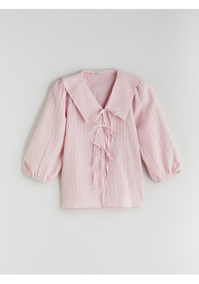 Lcwaıkıkı Classic Pembe Bebe Yaka Ekose Bluz