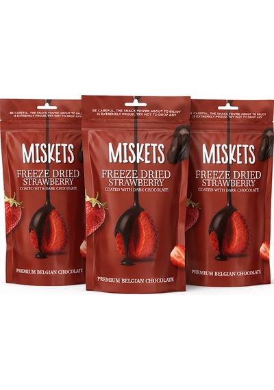 Bitter Çikolata Kaplamalı Çilek 80 Gr X 3 Adet