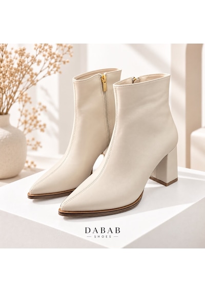 Dabab Shoes Yona Kadın Bej Cilt Sivri Burun Ön Dikiş Detaylı Fermuarlı İçi Sıcak Astarlı 7 Cm Kalın Topuklu Bot Bootie Dabab Shoes Yona Kadın Bej Cilt Sivri Burun Ön Dikiş Detaylı Fermuarlı İçi Sıcak Astarlı 7 Cm Kalın Topuklu Bot Bootie
