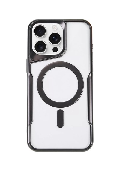 Newface Apple İphone 16 Pro Max Kılıf Boyi Magsafe Silikon Kapak - Siyah Şeffaf