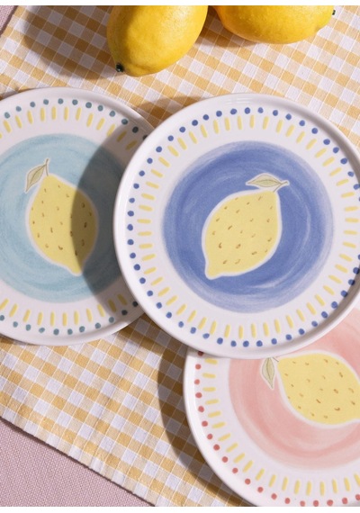 The Mia Itl0001 Italian Summer Pasta Tabağı 6lı Set 19 Cm Ekru