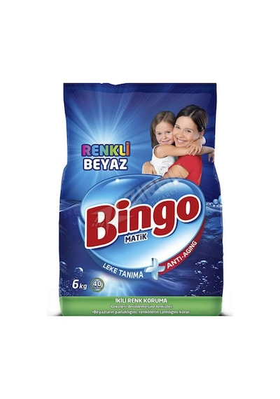 2 Adet Bingo Matik Knsn Renkli & Beyaz 6 Kg