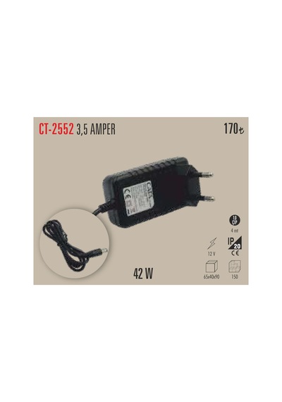 Cata 2552 3.5 Amper Dokunmatik Ayna Vb Led Şerit Trafosu 2 Adet