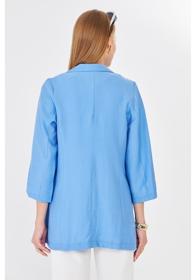 Armonika Kadın Mavi Cepli Oversize Ceket Arm-26k001005