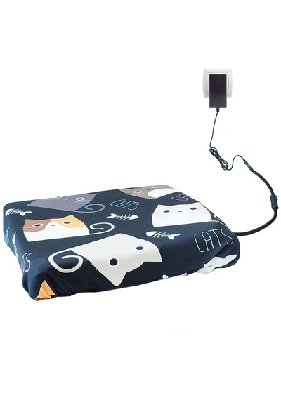 Kedi Minderi Isıtmalı Model 45x45cm 12v Adaptörlü Su Geçirmez Kdtes96
